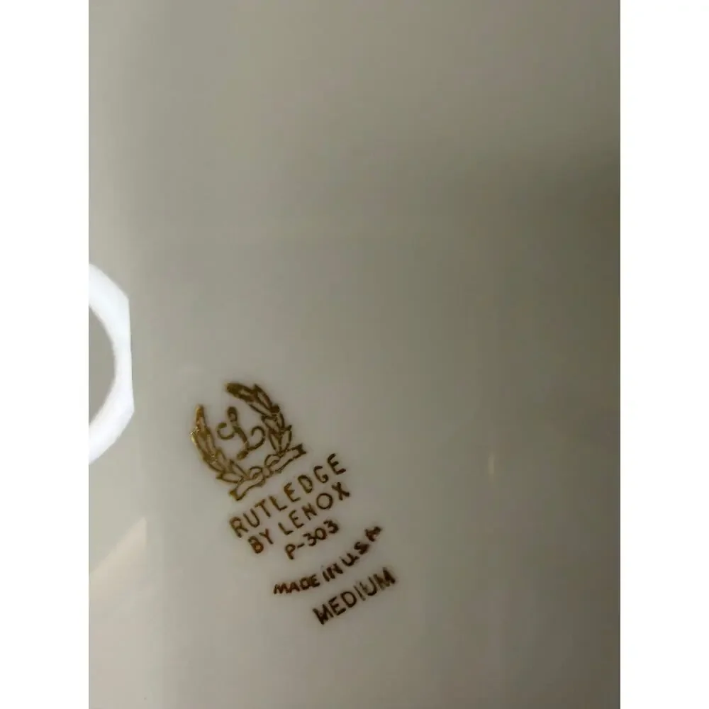 Lenox Rutledge P-303 17” Oval Serving Platter Floral Gold Trim USA